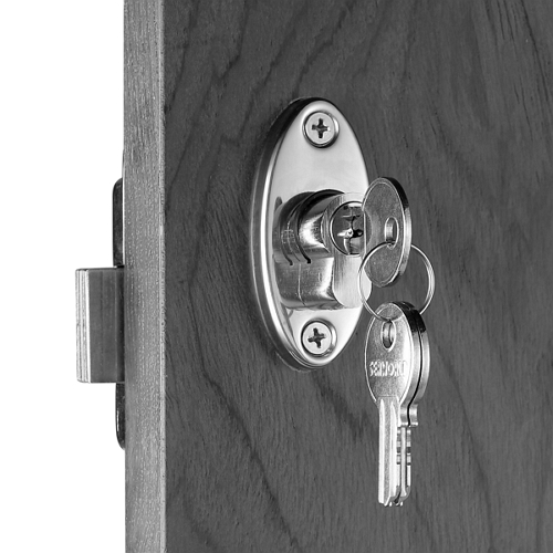 Lounge Swing Door Deadbolts, with Lock, Surface Mount 1