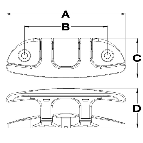 Aero Folding Cleats, Deck Mount 2