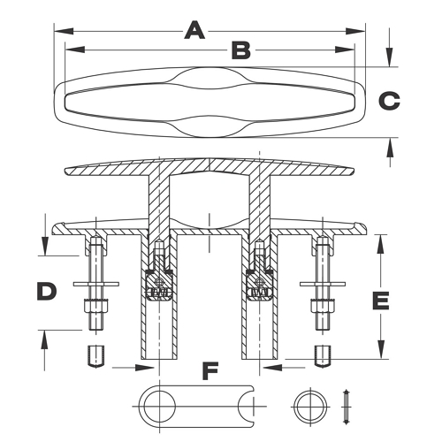 Narrow Flush Cleats, Large 2