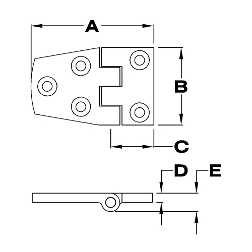 Short Side Hinges, Bottom Pin 2