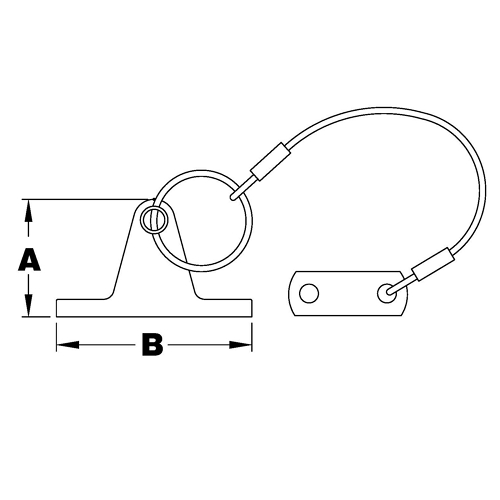 Straight Base Deck Hinges, Removable Pin & Lanyard 2