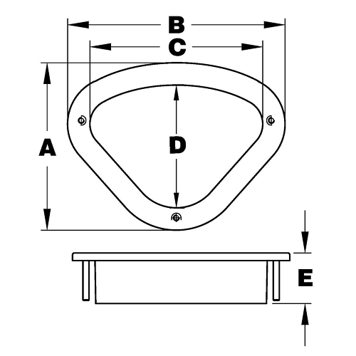 Triangular Hawse Pipes, Stud Mount 2