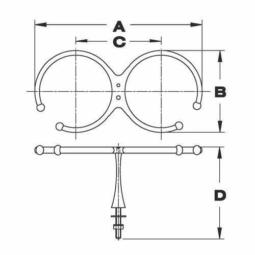 2-Cup Drink Holders,Stud Mount 2