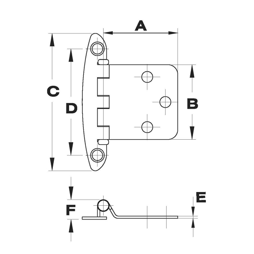 120° Angle Semi-Concealed Hinges 2