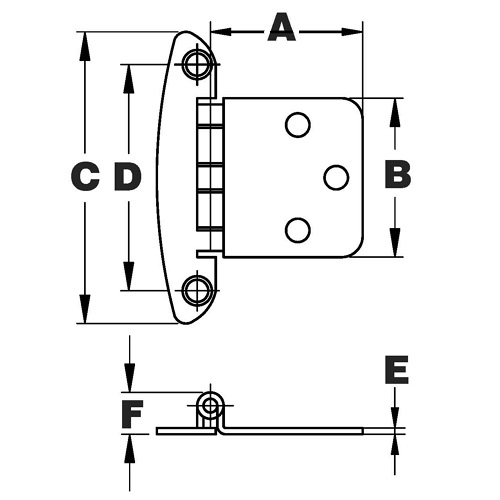 90° Angle Semi-Concealed Hinges 2