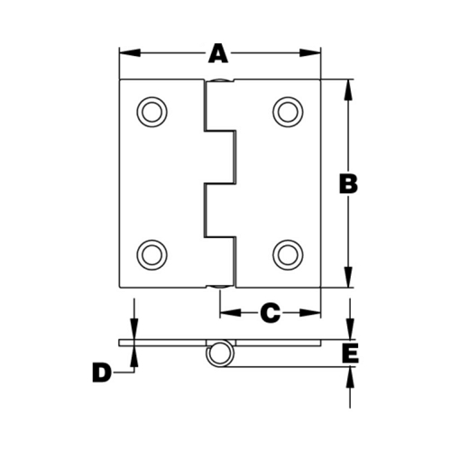 Butt Hinges, Bottom Pin 2