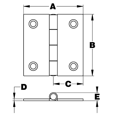 Butt Hinges, Top Pin 2