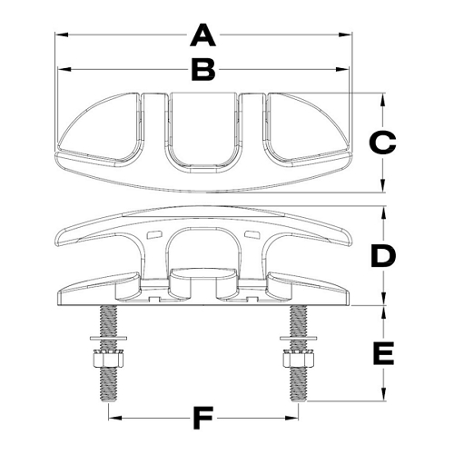 Aero Folding Cleats, Stud Mount 2