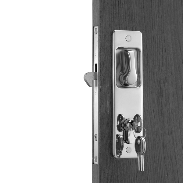 Saloon Sliding Door Locks, Recessed Mount